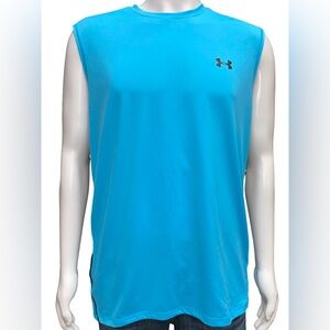 Under Armour heatgear Loose Blue Sleeveless Training Tank with Black Panels